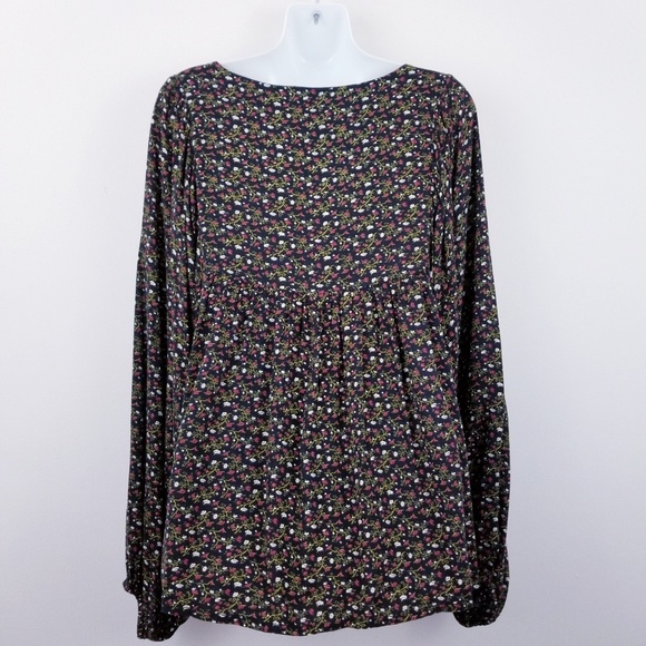 Denim & Supply RL | Black Floral Boho Peasant Top - Picture 5 of 6